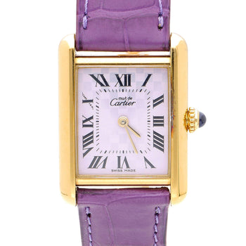 Cartier Must de Cartier Tank 2415 Japan Limited Purple Checkerboard Dial Vermeil – Assay Jewelers