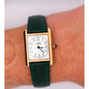 Cartier Must de Tank ref. 2415 Watch On Green/Black Leather With Box & Papers