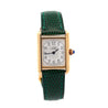 Cartier Must de Tank ref. 2415 Watch On Green/Black Leather With Box & Papers