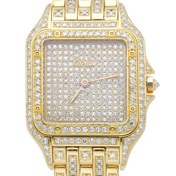 Cartier Panthere Jumbo in 18K Gold Factory Diamond Pave Dial & Bracelet Watch – Assay Jewelers