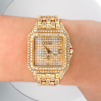 Cartier Panthere Large 27mm Diamond Dial 18K Gold Watch – Assay Jewelers