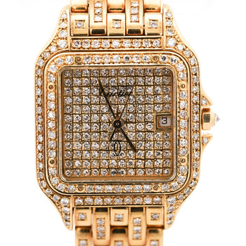 Cartier Panthere Large 27mm Diamond Dial 18K Gold Watch – Assay Jewelers