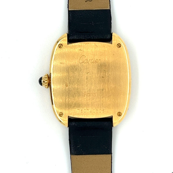 Cartier Paris Gondole 18K Gold Diamond Bezel White Dial Manual Wind Watch