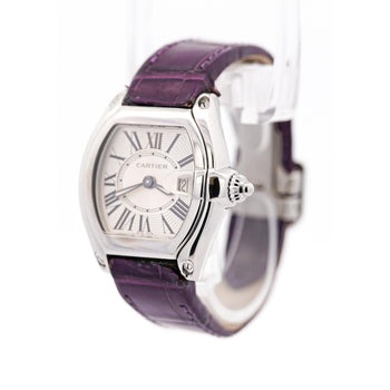 Cartier Roadster 31mm Ref. 2875 Purple Purple Leather Strap Steel Watch – Assay Jewelers