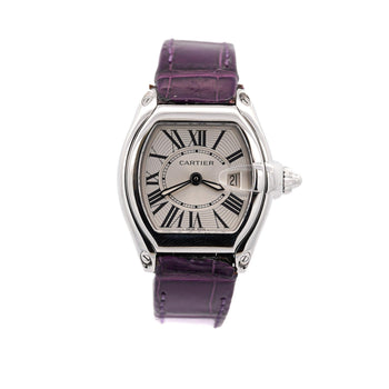 Cartier Roadster 31mm Ref. 2875 Purple Purple Leather Strap Steel Watch – Assay Jewelers
