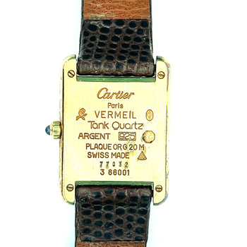 Cartier Vermeil Tank Quartz Argent 3 66001 with Leather Strap Watch – Assay Jewelers