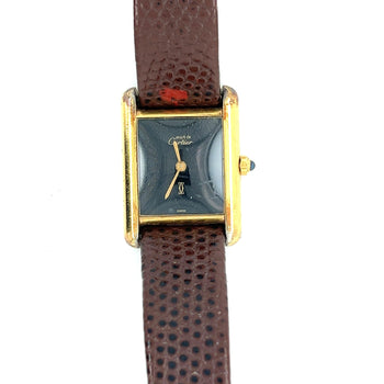 Cartier Vermeil Tank Quartz Argent 3 66001 with Leather Strap Watch – Assay Jewelers