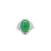 Certified 5.16 Carat Fei Cui Type A Jadeite Jade and Diamond Cocktail Ring