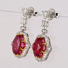 Certified 9.47 Carat Burma Ruby & Diamond Milgrain Chandelier Drop Earrings
