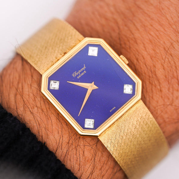 Chopard Blue Lapis Lazuli 18K Gold 26mm Vintage Watch Circa 1970s
