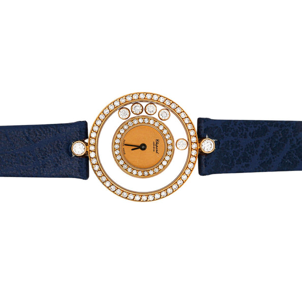Chopard Happy Diamonds Sport Ref 4097 18K Yellow Gold Diamond Bezel Ladies Watch