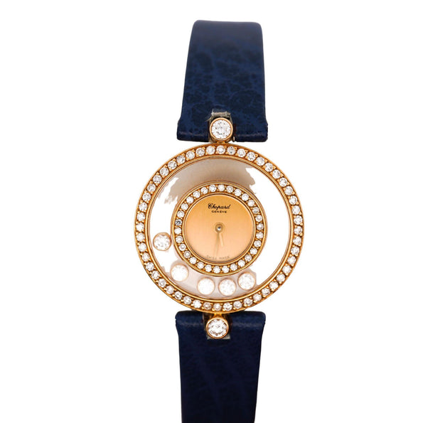 Chopard Happy Diamonds Sport Ref 4097 18K Yellow Gold Diamond Bezel Ladies Watch