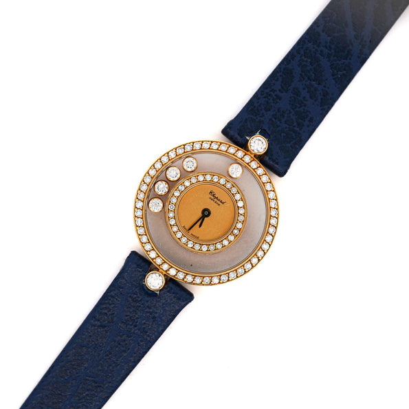Chopard Happy Diamonds Sport Ref 4097 18K Yellow Gold Diamond Bezel Ladies Watch