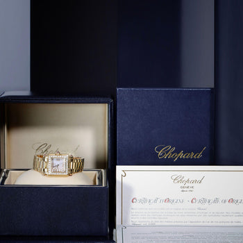 Chopard Happy Sport 27/6851-21/11 Diamond and Ruby 18K Rose Gold Full Set Watch – Assay Jewelers