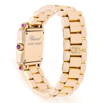 Chopard Happy Sport 27/6851-21/11 Diamond and Ruby 18K Rose Gold Full Set Watch – Assay Jewelers