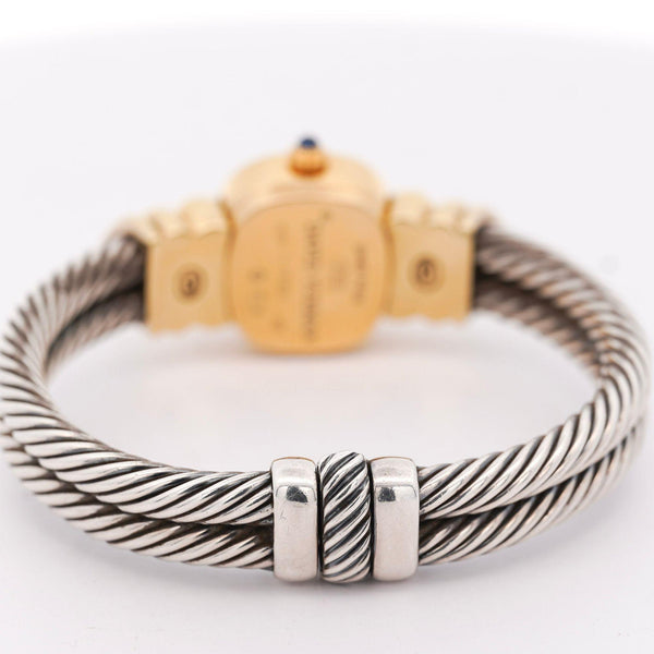 David Yurman Mother of Pearl Diamond Bezel 18K Gold Silver Vintage 1990s Watch