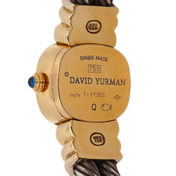 David Yurman Mother of Pearl Diamond Bezel 18K Gold Silver Vintage 1990s Watch
