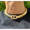 Diamond Interlocking Double Circle Flexible Choker in 18k Gold