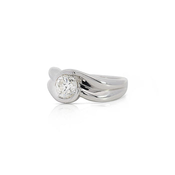 EGL Certified 1.01 Carat Round F-G/SI3 Diamond Platinum Bypass Engagement Ring – Assay Jewelers