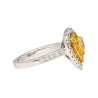 EGL Certified 1.05 Carat Fancy Vivid Yellow Diamond Pear Shape Ring