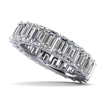 Emerald Cut Classic Diamond Eternity Ring White Gold 14K – Assay Jewelers