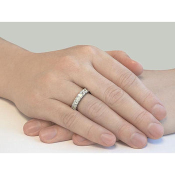 Emerald Cut Classic Diamond Eternity Ring White Gold 14K – Assay Jewelers