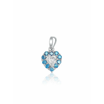 Fancy Blue and White Diamond Heart Shape Pendant in 14k white gold – Assay Jewelers