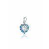 Fancy Blue and White Diamond Heart Shape Pendant in 14k white gold