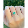 Fancy Cut Natural Colombian Emerald Ring 18k White gold