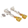 Fancy Vivid Yellow, Pink Diamond and GIA Diamond 18K Earrings