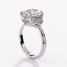 GIA 4.02 Carat Oval Cut Diamond E/VS2 Three Stone Half Moon Sidestone Ring