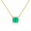 GIA 4.02 Ct Colombian Emerald Solitaire Floating 18K Gold Pendant Necklace
