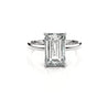 GIA Cert 2.55 Carat Emerald Cut Lab Grown Diamond 14K White Gold Engagement Ring