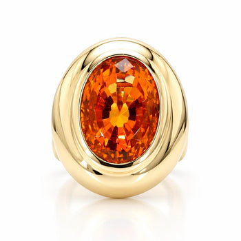 GIA Cert. 11 Carat Oval Citrine Bezel 14K Gold Cocktail Ring – Assay Jewelers