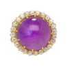 GIA Cert. 14.56 Carat Purple Star Sapphire No Heat Sri Lanka Sunburst Ring