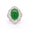 GIA Cert. 8 Carat Burma Jadeite Jade & Diamond 18K White Gold Ballerina Ring