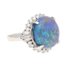 GIA Cert. 8.45 Ct Black Opal Diamond Halo Platinum Ring