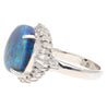 GIA Cert. 8.45 Ct Black Opal Diamond Halo Platinum Ring