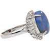 GIA Cert. 8.45 Ct Black Opal Diamond Halo Platinum Ring
