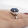 GIA Cert. 8.45 Ct Black Opal Diamond Halo Platinum Ring