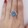 GIA Cert. 8.45 Ct Black Opal Diamond Halo Platinum Ring