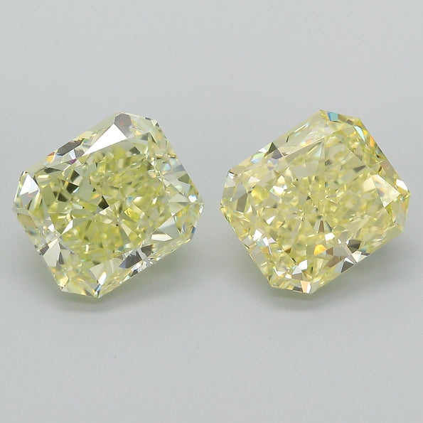 GIA Certified 10.52 Carat Fancy Light Yellow Diamond 18K Gold Bezel Stud Earring