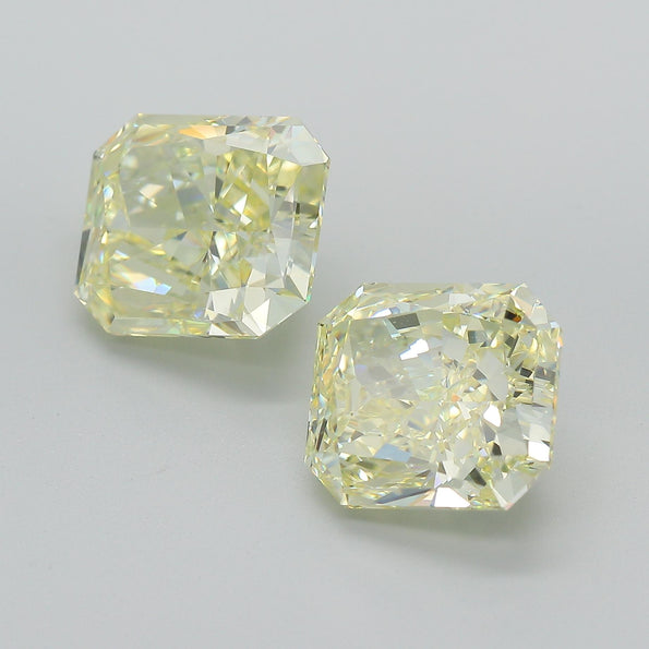 GIA Certified 10.52 Carat Fancy Light Yellow Diamond 18K Gold Bezel Stud Earring