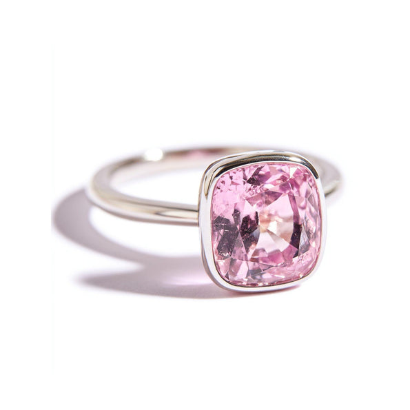 GIA Certified 11 Carat Bubble Gum Pink Sapphire Bezel Set Solitaire Ring