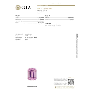 GIA Certified 115.10 Carat Emerald Cut Pink Kunzite Loose – Assay Jewelers