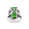 GIA Certified 11.22 Carat Green Tourmaline and Diamond Platinum Filigree Ring