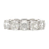 GIA Certified 12.75 Carat Cushion Cut Lab Diamond 18K White Gold Eternity Band