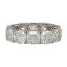 GIA Certified 12.75 Carat Cushion Cut Lab Diamond 18K White Gold Eternity Band