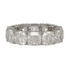 GIA Certified 12.75 Carat Cushion Cut Lab Diamond 18K White Gold Eternity Band