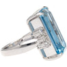 GIA Certified 16.70 Carat Aquamarine and Diamond Vintage Cocktail Ring